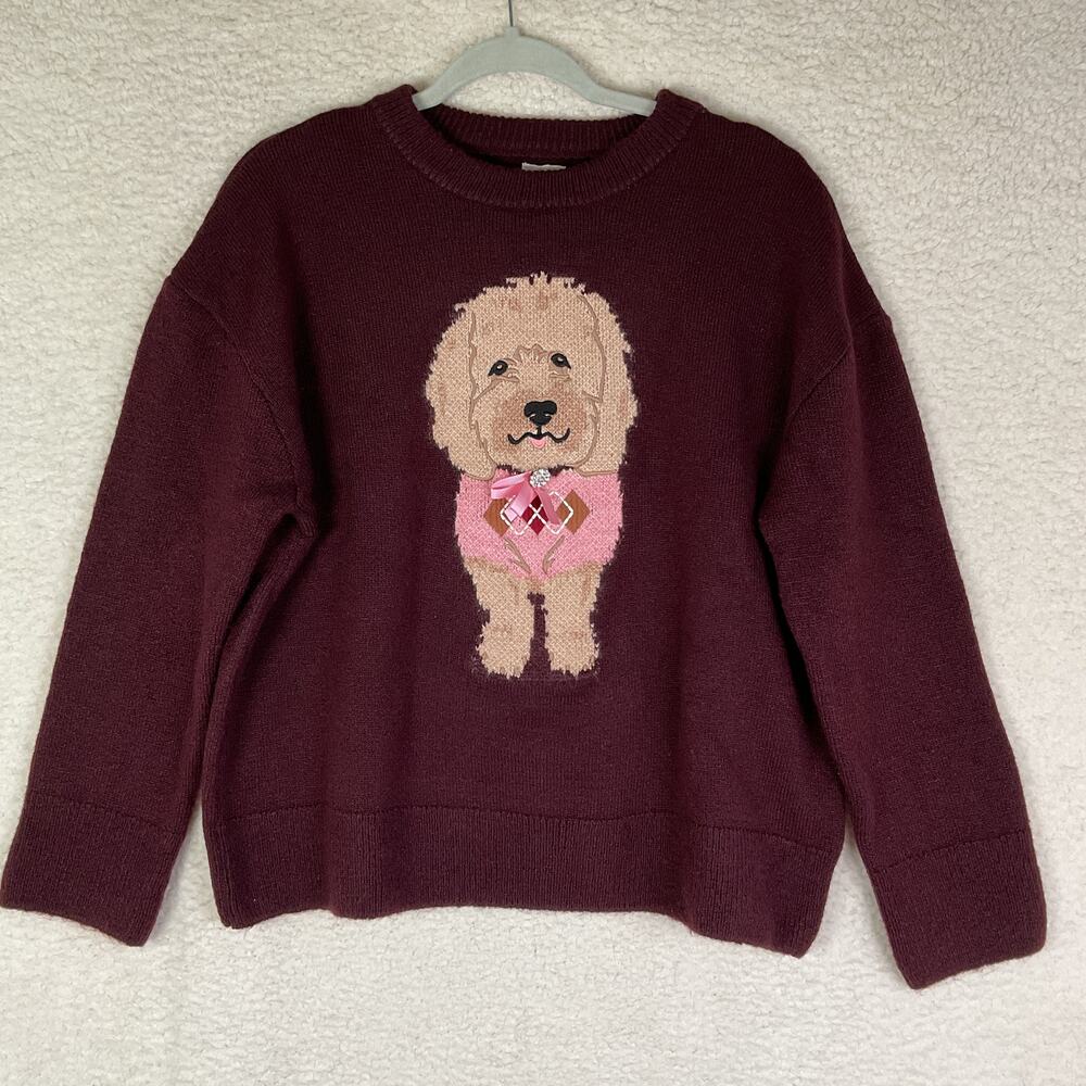 New! Anthropologie Maeve Crew-Neck Dog Icon Pullover Sweater, size S - Picture 6 of 16